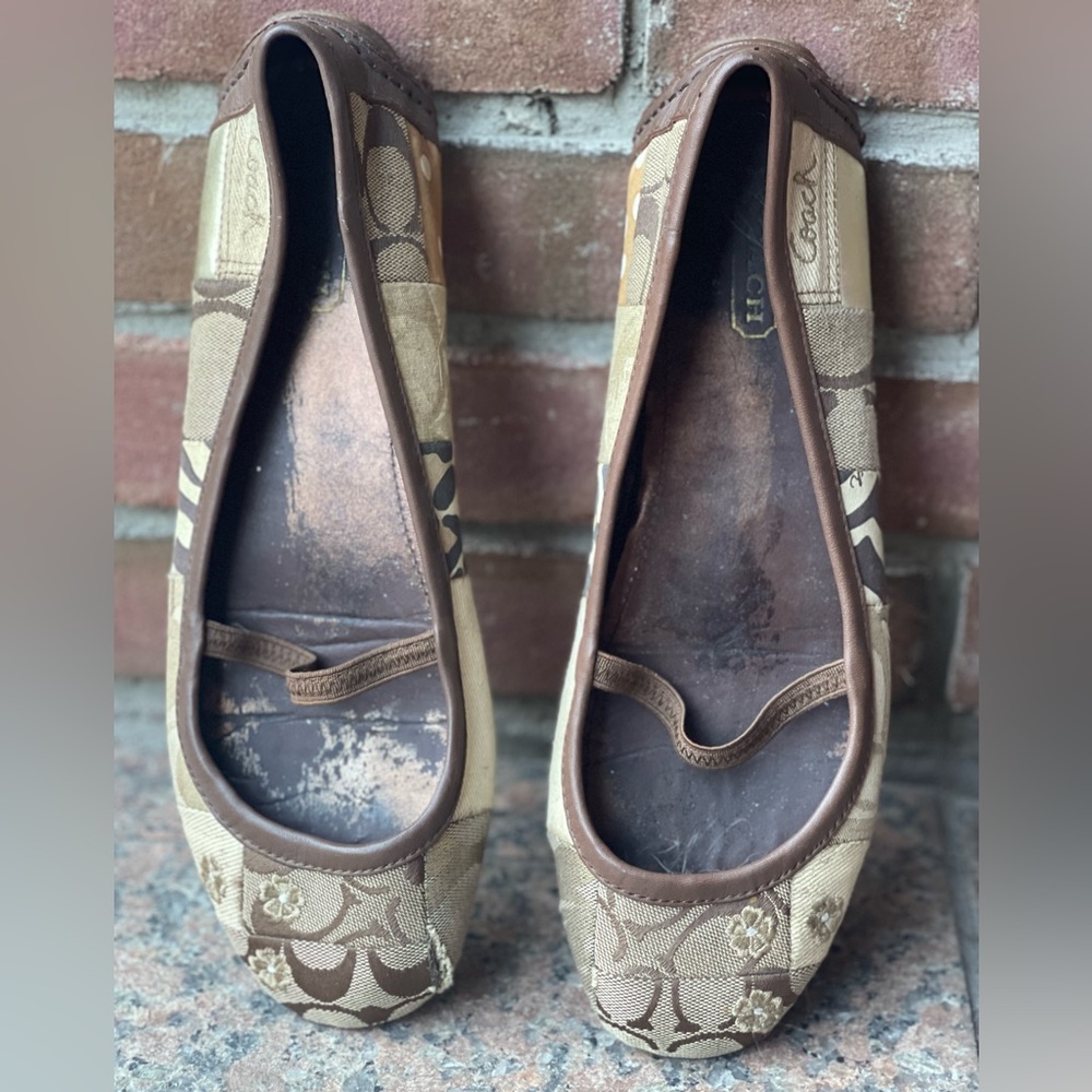 Coach Vintage Judey Floral Animal Patchwork Pattern Mary Jane Ballet Flats - Picture 4 of 11